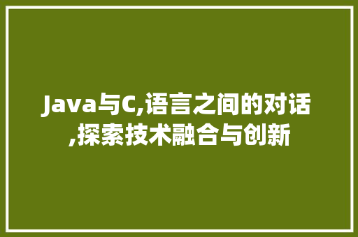 Java与C,语言之间的对话,探索技术融合与创新