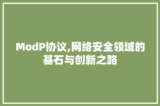 ModP协议,网络安全领域的基石与创新之路