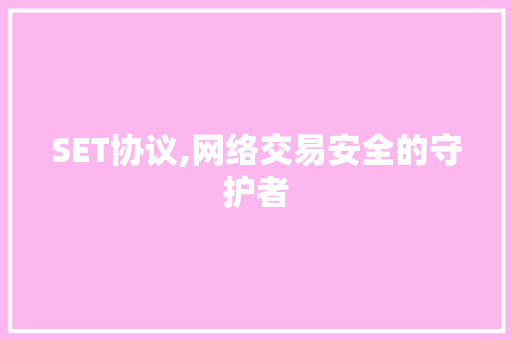 SET协议,网络交易安全的守护者