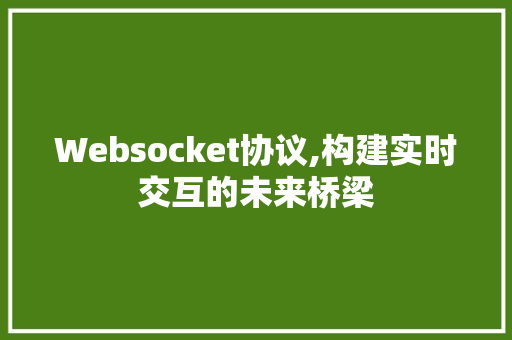 Websocket协议,构建实时交互的未来桥梁
