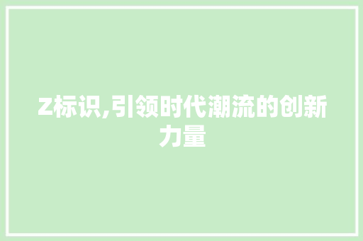 Z标识,引领时代潮流的创新力量