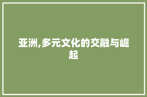亚洲,多元文化的交融与崛起