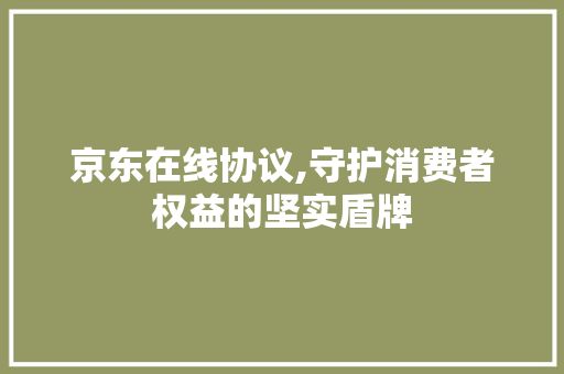 京东在线协议,守护消费者权益的坚实盾牌