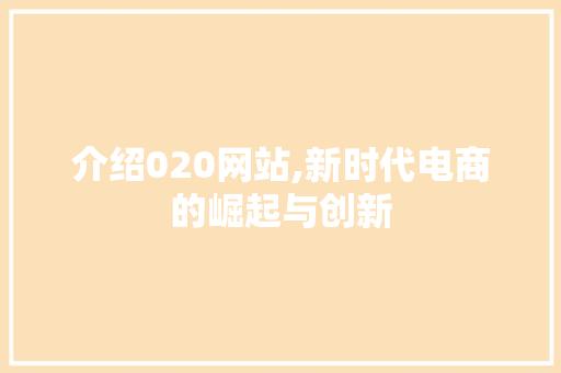 介绍020网站,新时代电商的崛起与创新