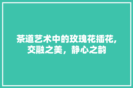 茶道艺术中的玫瑰花插花,交融之美，静心之韵