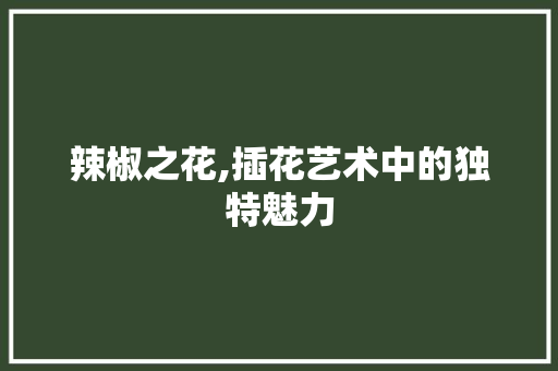 辣椒之花,插花艺术中的独特魅力