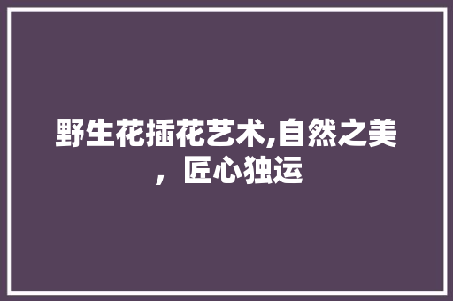 野生花插花艺术,自然之美，匠心独运