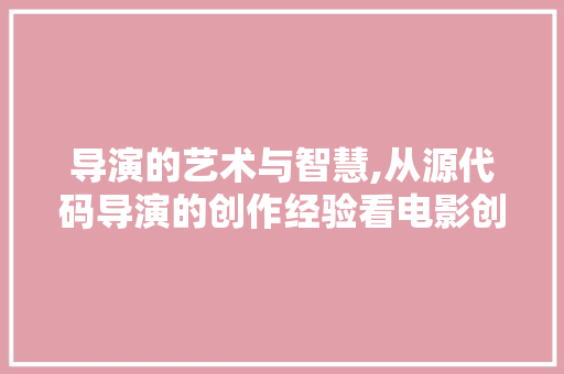 导演的艺术与智慧,从源代码导演的创作经验看电影创作