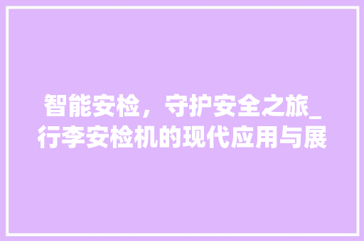 智能安检，守护安全之旅_行李安检机的现代应用与展望