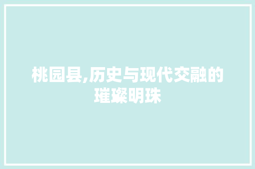 桃园县,历史与现代交融的璀璨明珠