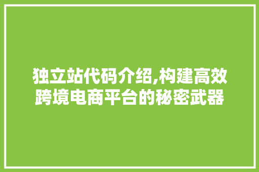 独立站代码介绍,构建高效跨境电商平台的秘密武器 农业常识