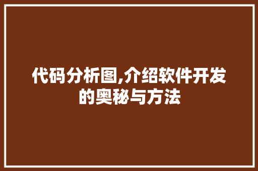 代码分析图,介绍软件开发的奥秘与方法