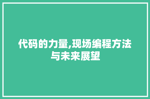代码的力量,现场编程方法与未来展望