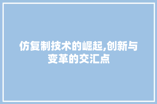 仿复制技术的崛起,创新与变革的交汇点