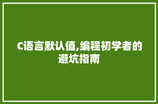 C语言默认值,编程初学者的避坑指南