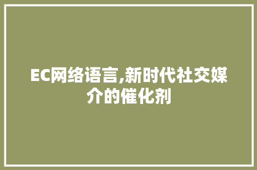 EC网络语言,新时代社交媒介的催化剂