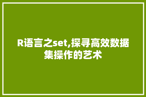 R语言之set,探寻高效数据集操作的艺术