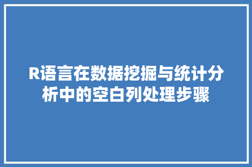 R语言在数据挖掘与统计分析中的空白列处理步骤