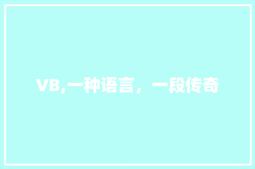 VB,一种语言，一段传奇