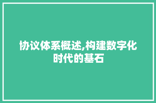 协议体系概述,构建数字化时代的基石