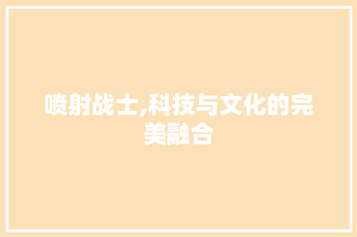 喷射战士,科技与文化的完美融合