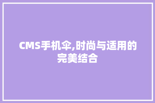 CMS手机伞,时尚与适用的完美结合