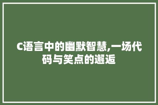 C语言中的幽默智慧,一场代码与笑点的邂逅