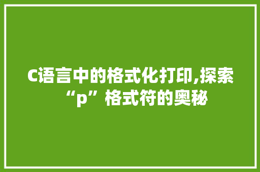C语言中的格式化打印,探索“p”格式符的奥秘