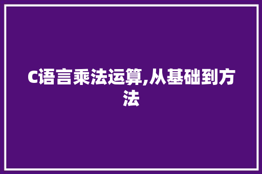 C语言乘法运算,从基础到方法