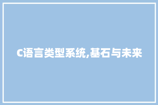 C语言类型系统,基石与未来