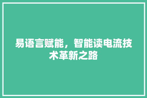 易语言赋能，智能读电流技术革新之路