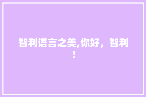 智利语言之美,你好，智利！