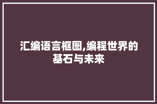 汇编语言框图,编程世界的基石与未来