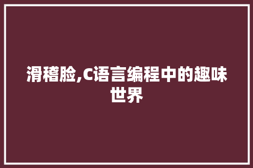 滑稽脸,C语言编程中的趣味世界