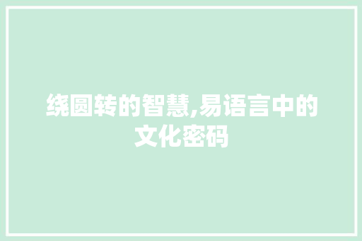 绕圆转的智慧,易语言中的文化密码