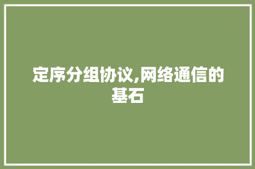定序分组协议,网络通信的基石