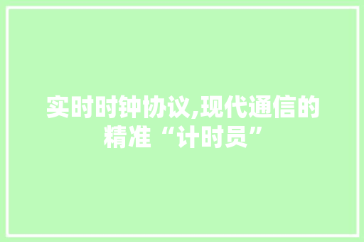 实时时钟协议,现代通信的精准“计时员”