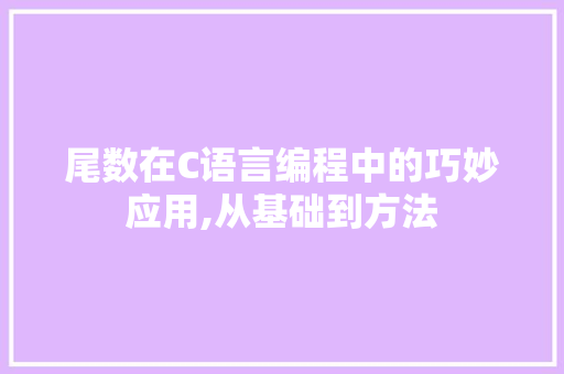 尾数在C语言编程中的巧妙应用,从基础到方法