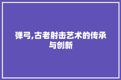 弹弓,古老射击艺术的传承与创新