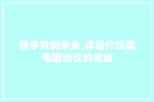 携手共创未来,详细介绍卖电脑协议的奥秘