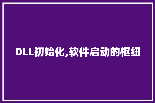 DLL初始化,软件启动的枢纽