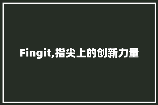 Fingit,指尖上的创新力量