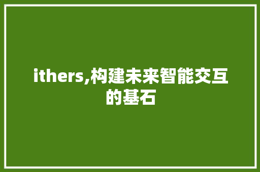 ithers,构建未来智能交互的基石