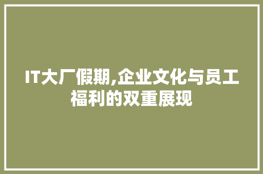 IT大厂假期,企业文化与员工福利的双重展现
