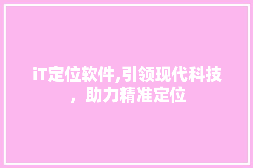 iT定位软件,引领现代科技，助力精准定位