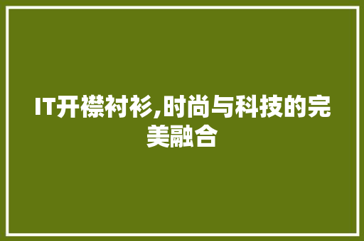 IT开襟衬衫,时尚与科技的完美融合