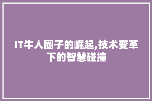 IT牛人圈子的崛起,技术变革下的智慧碰撞 IT牛人圈子的崛起,技术变革下的智慧碰撞