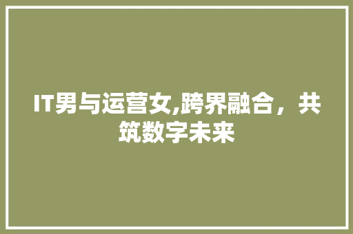 IT男与运营女,跨界融合，共筑数字未来