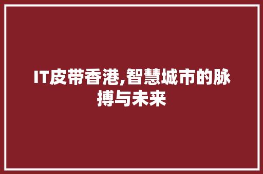 IT皮带香港,智慧城市的脉搏与未来