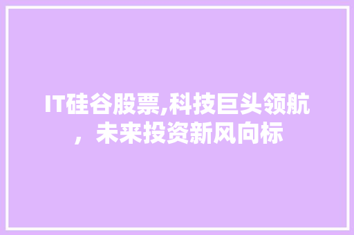 IT硅谷股票,科技巨头领航，未来投资新风向标